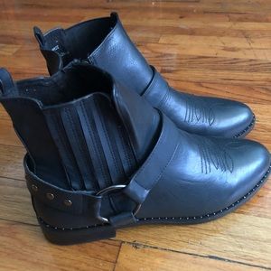 ASOS genuine Leather ankle boots studded